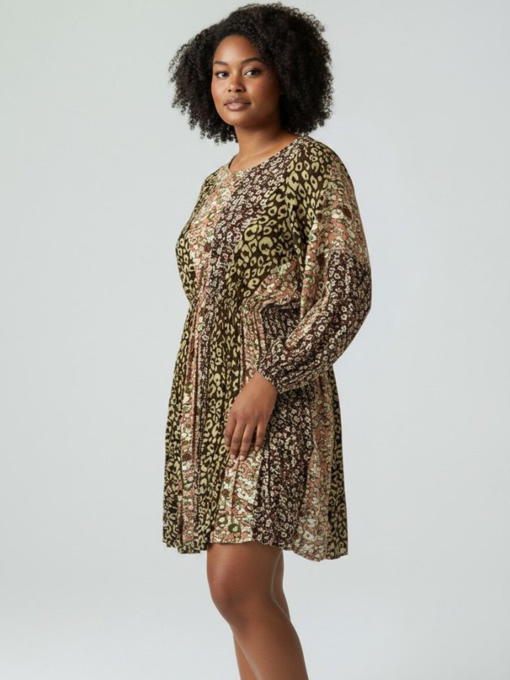 🤎 Gigio Mixed Print Boho Dress | Size Medium | Pockets